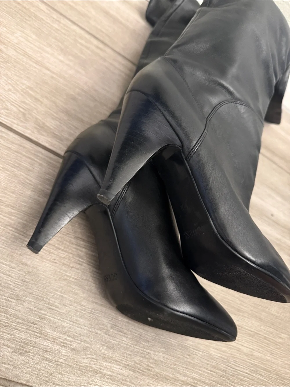 GUESS Womens Black Pointed Toe Over The Knee Stiletto Heel Boots Size 7.5M